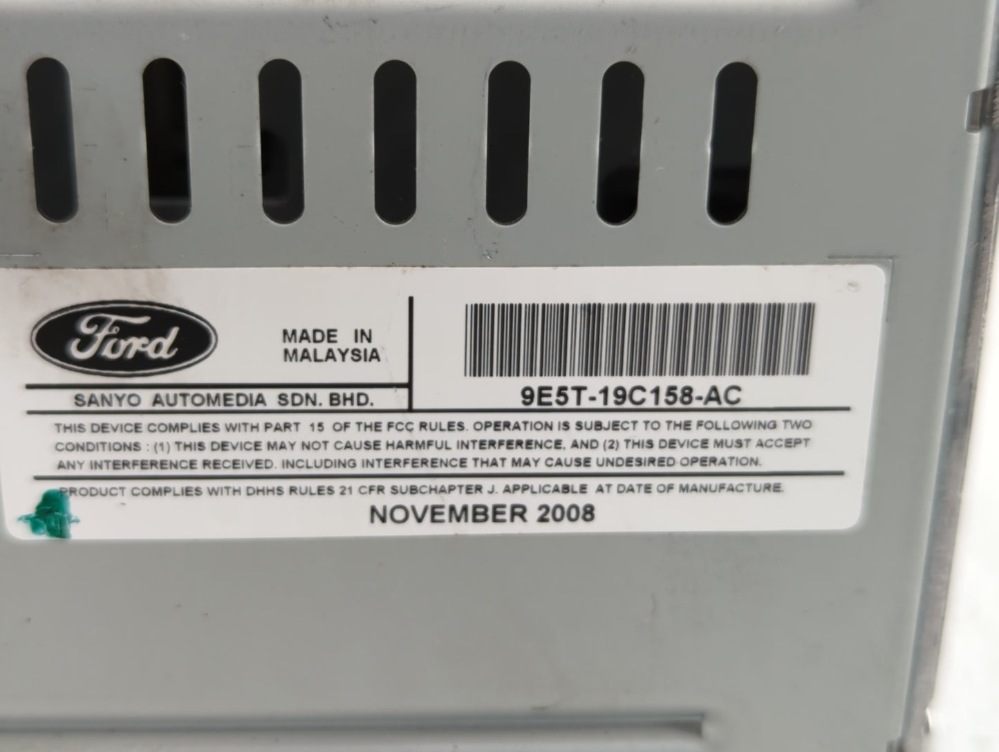 2010 Ford Fusion Radio AM FM Cd Player Receiver Replacement P/N:BE5T-19C157-AA 9E5T-19C107-AC Fits OEM Used Auto Parts - Oem