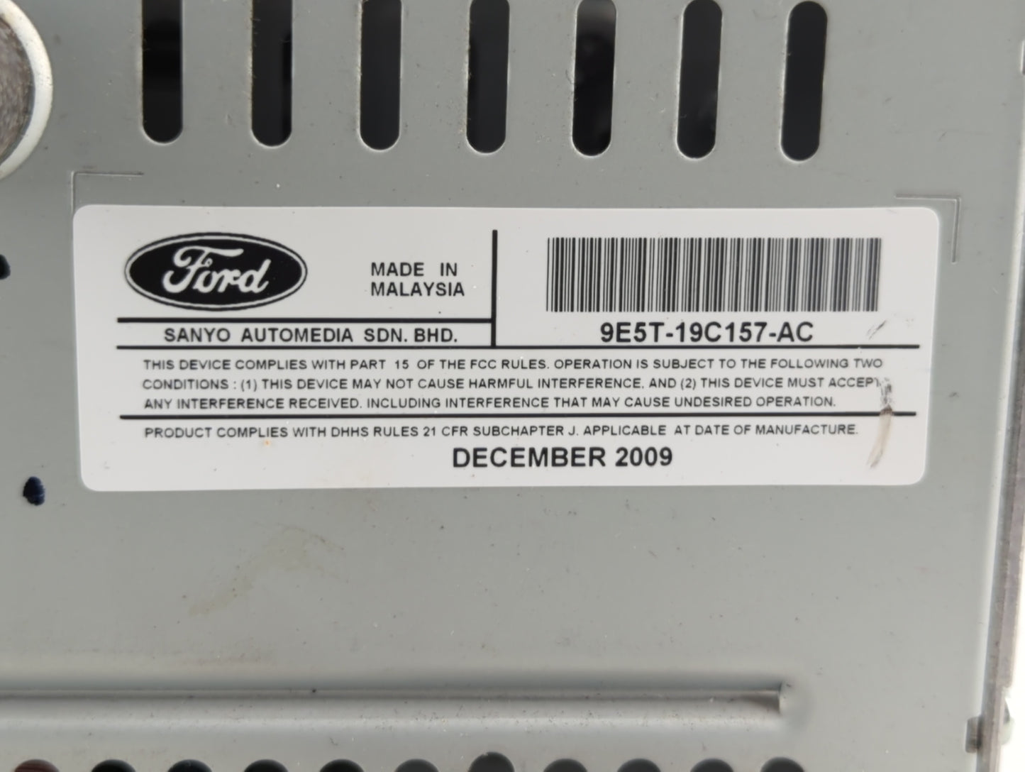 2010 Ford Fusion Radio AM FM Cd Player Receiver Replacement P/N:9E5T-19C157-AC Fits OEM Used Auto Parts - Oemusedautoparts1.