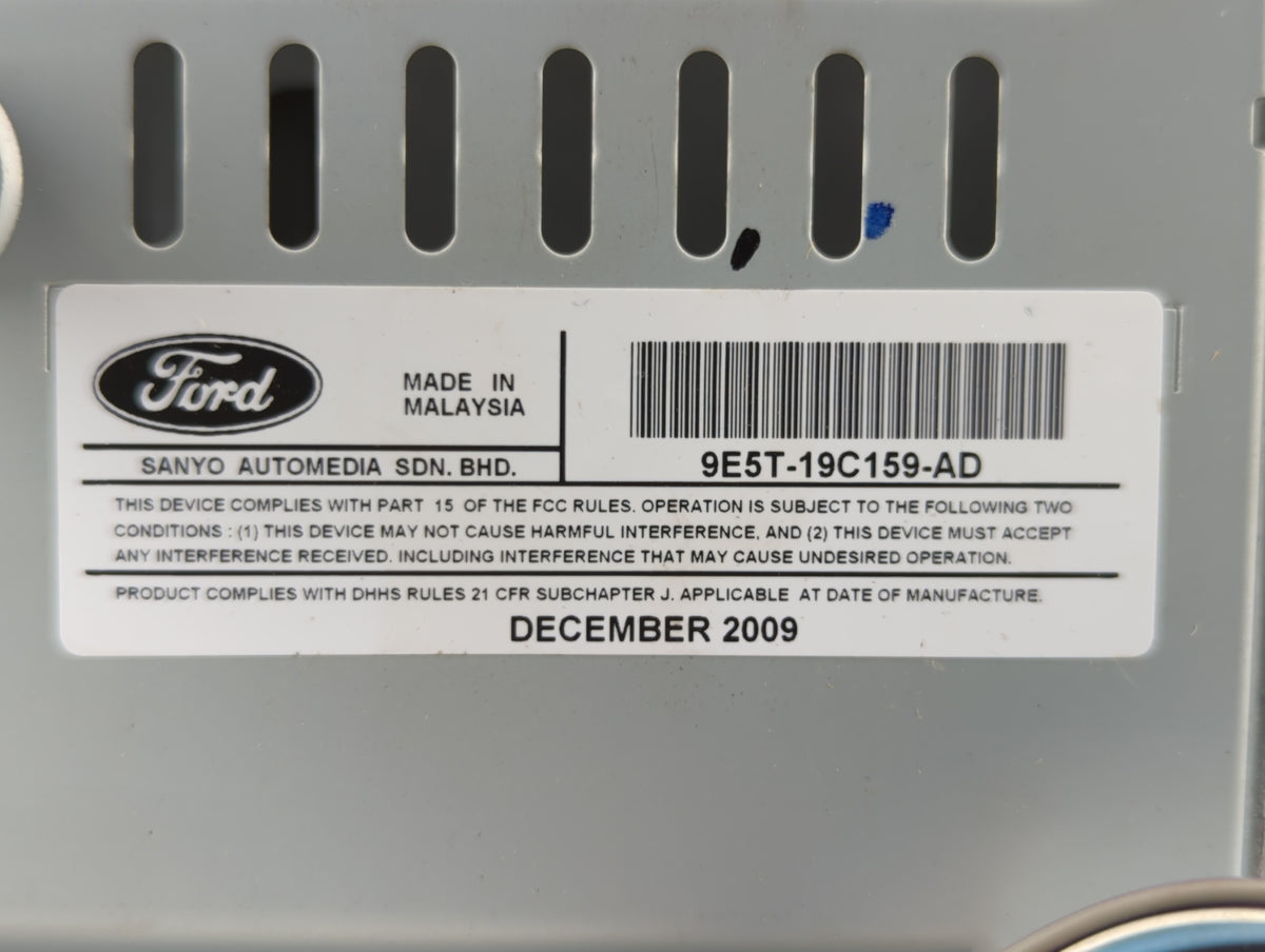2010 Ford Fusion Radio AM FM Cd Player Receiver Replacement P/N:9E5T-19C159-AD Fits OEM Used Auto Parts - Oemusedautoparts1.