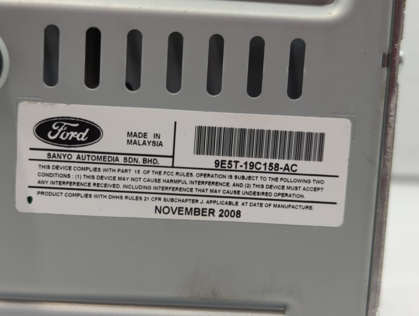 2010 Ford Fusion Radio AM FM Cd Player Receiver Replacement P/N:9E5T-19C158-AC Fits OEM Used Auto Parts - Oemusedautoparts1.
