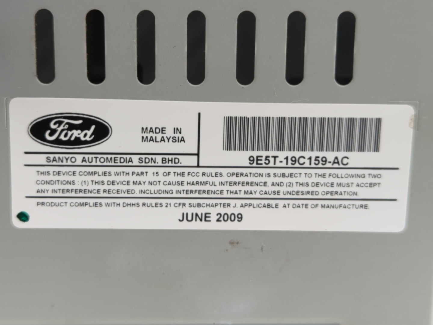 2010 Ford Fusion Radio AM FM Cd Player Receiver Replacement P/N:9E5T-19C159-AC Fits OEM Used Auto Parts - Oemusedautoparts1.
