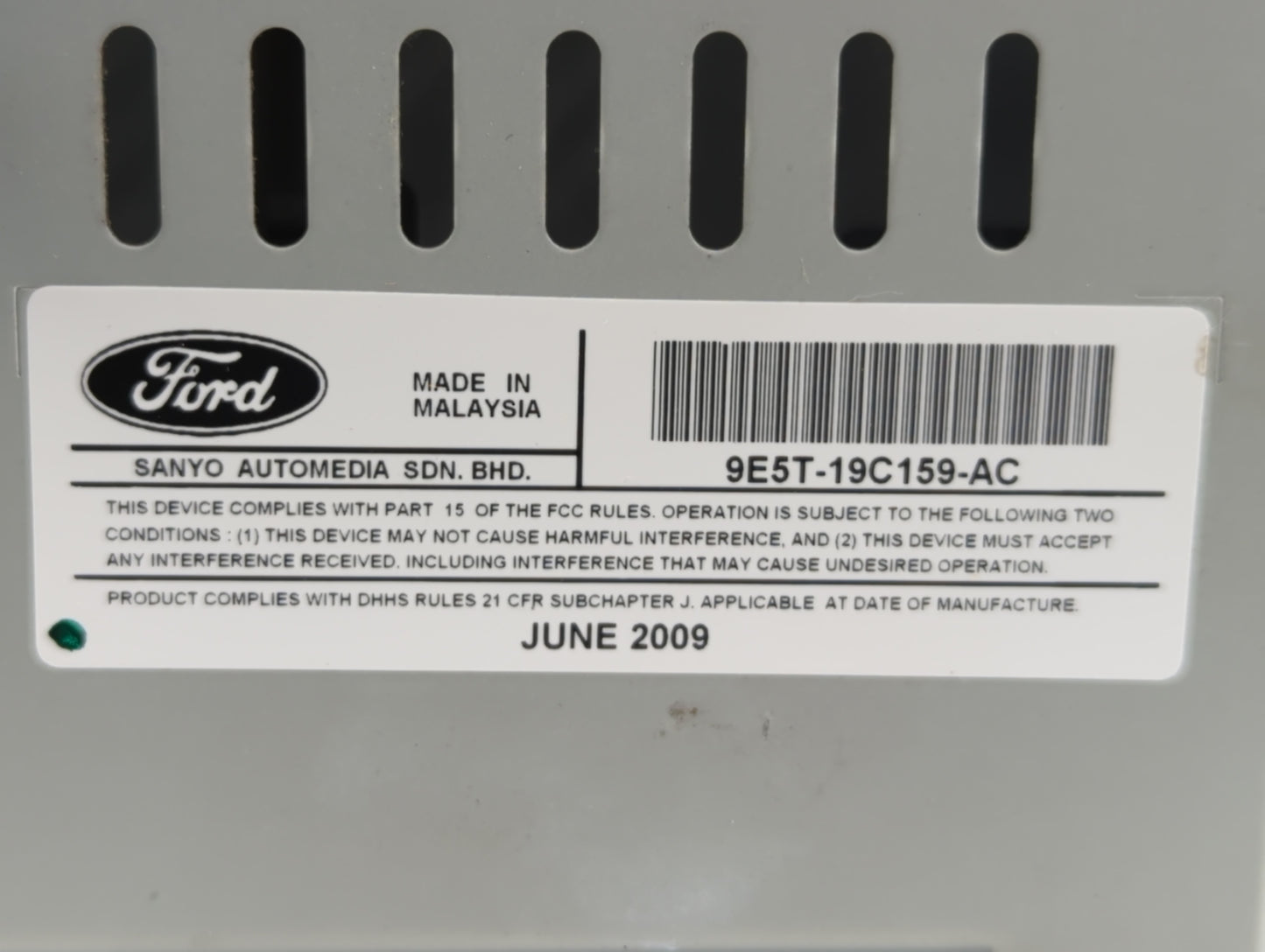 2010 Ford Fusion Radio AM FM Cd Player Receiver Replacement P/N:9E5T-19C159-AC Fits OEM Used Auto Parts - Oemusedautoparts1.