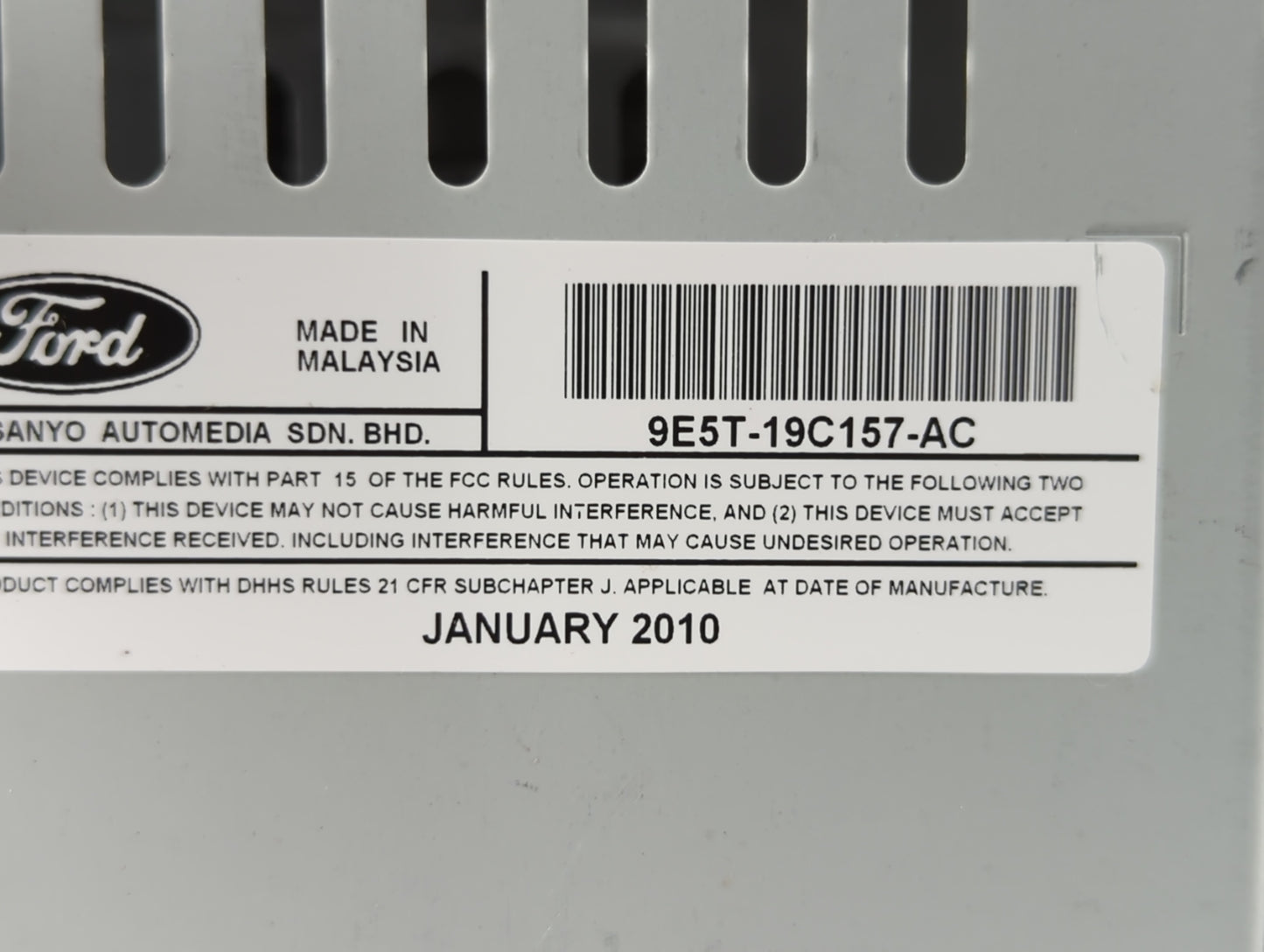2010 Ford Fusion Radio AM FM Cd Player Receiver Replacement P/N:9E5T-19C157-AC Fits OEM Used Auto Parts - Oemusedautoparts1.