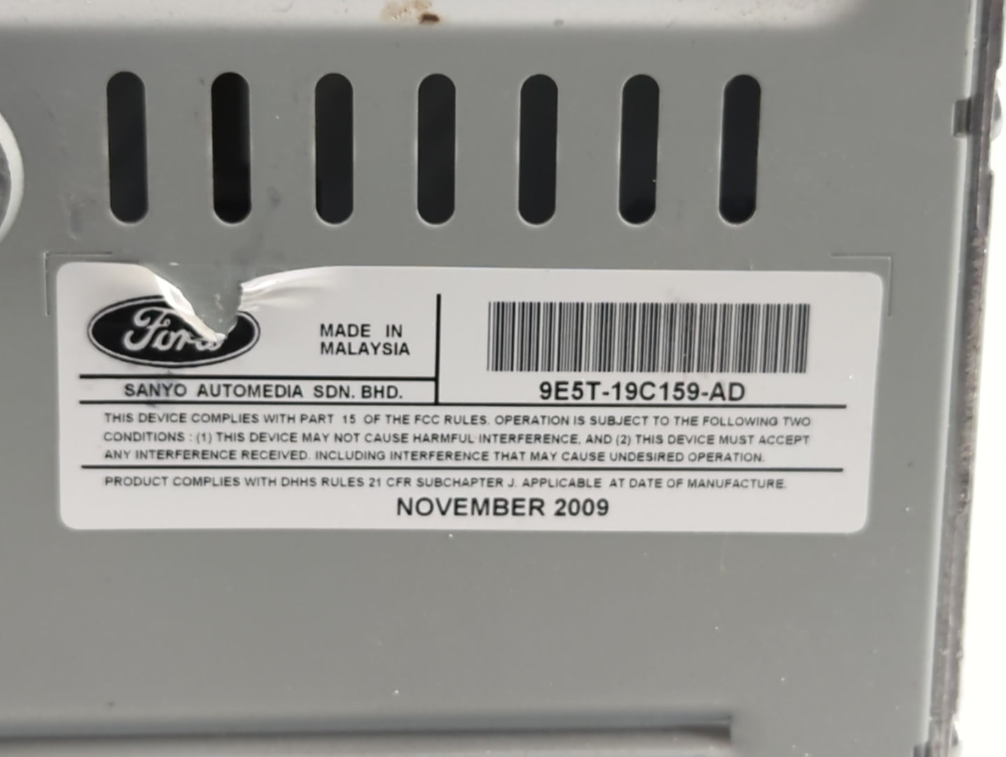 2010 Ford Fusion Radio AM FM Cd Player Receiver Replacement P/N:9E5T-19C159-AD Fits OEM Used Auto Parts - Oemusedautoparts1.