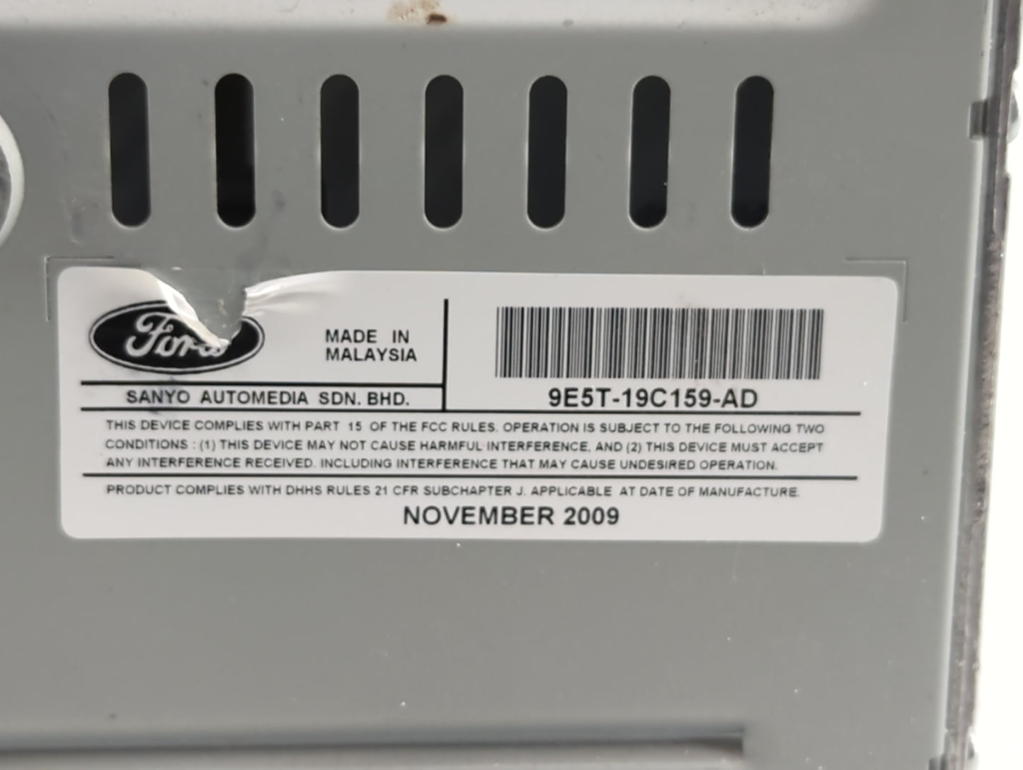 2010 Ford Fusion Radio AM FM Cd Player Receiver Replacement P/N:9E5T-19C159-AD Fits OEM Used Auto Parts - Oemusedautoparts1.