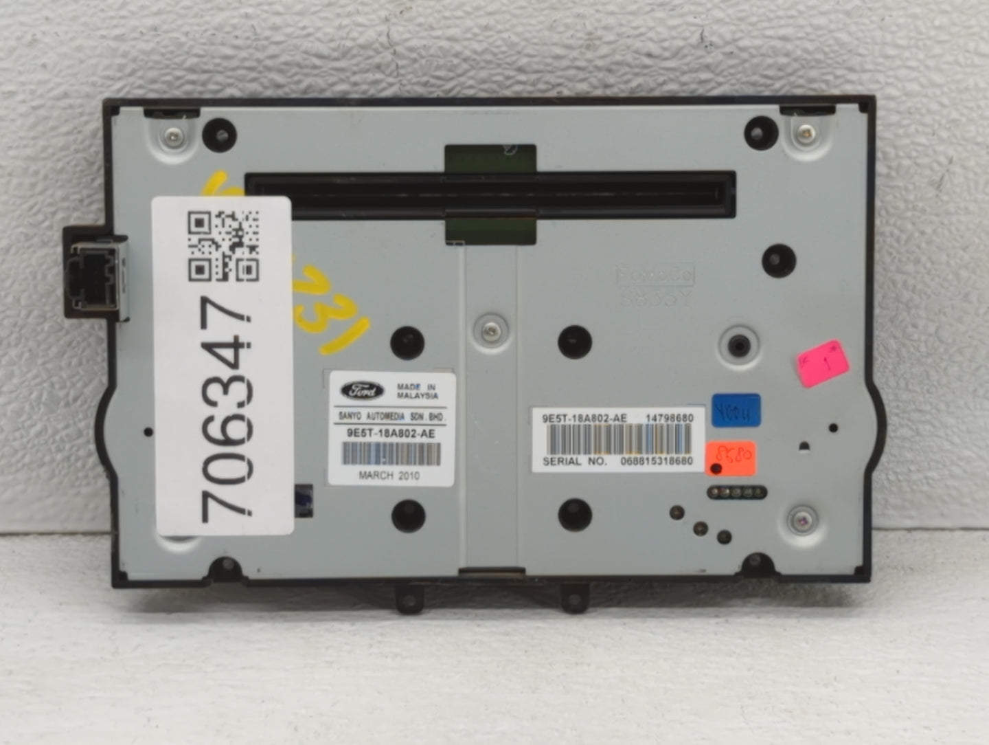 2010-2012 Ford Fusion Radio AM FM Cd Player Receiver Replacement P/N:14798680 9E5T-18A802-AE Fits Fits 2010 2011 2012 OEM Us