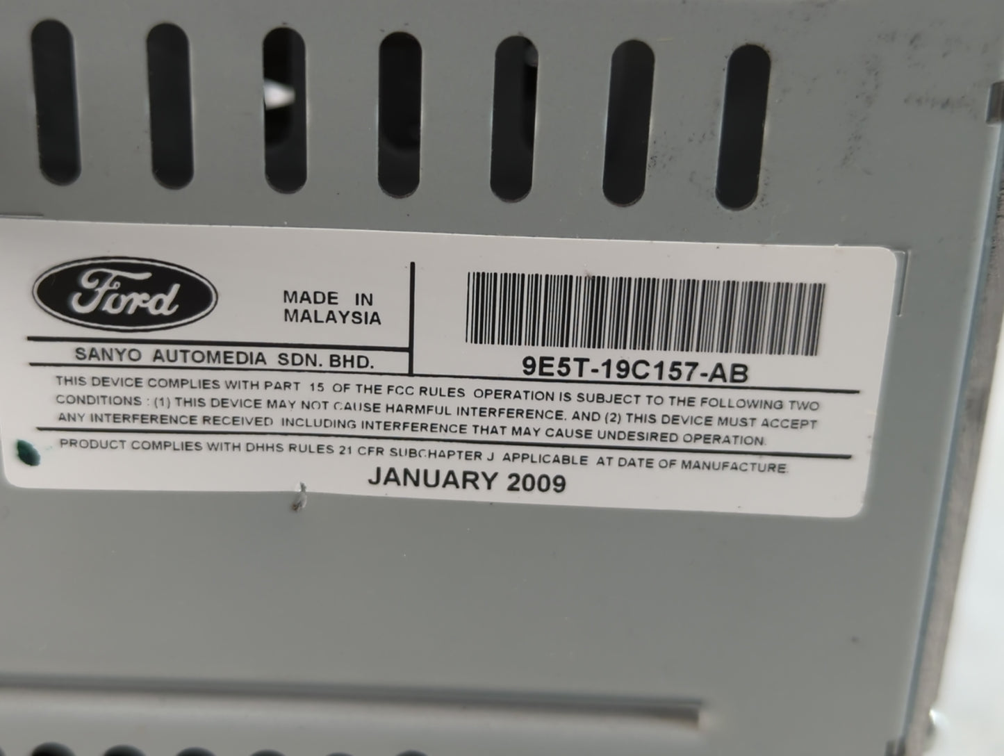 2010 Ford Fusion Radio AM FM Cd Player Receiver Replacement P/N:9E5T-19C157-AB Fits OEM Used Auto Parts - Oemusedautoparts1.