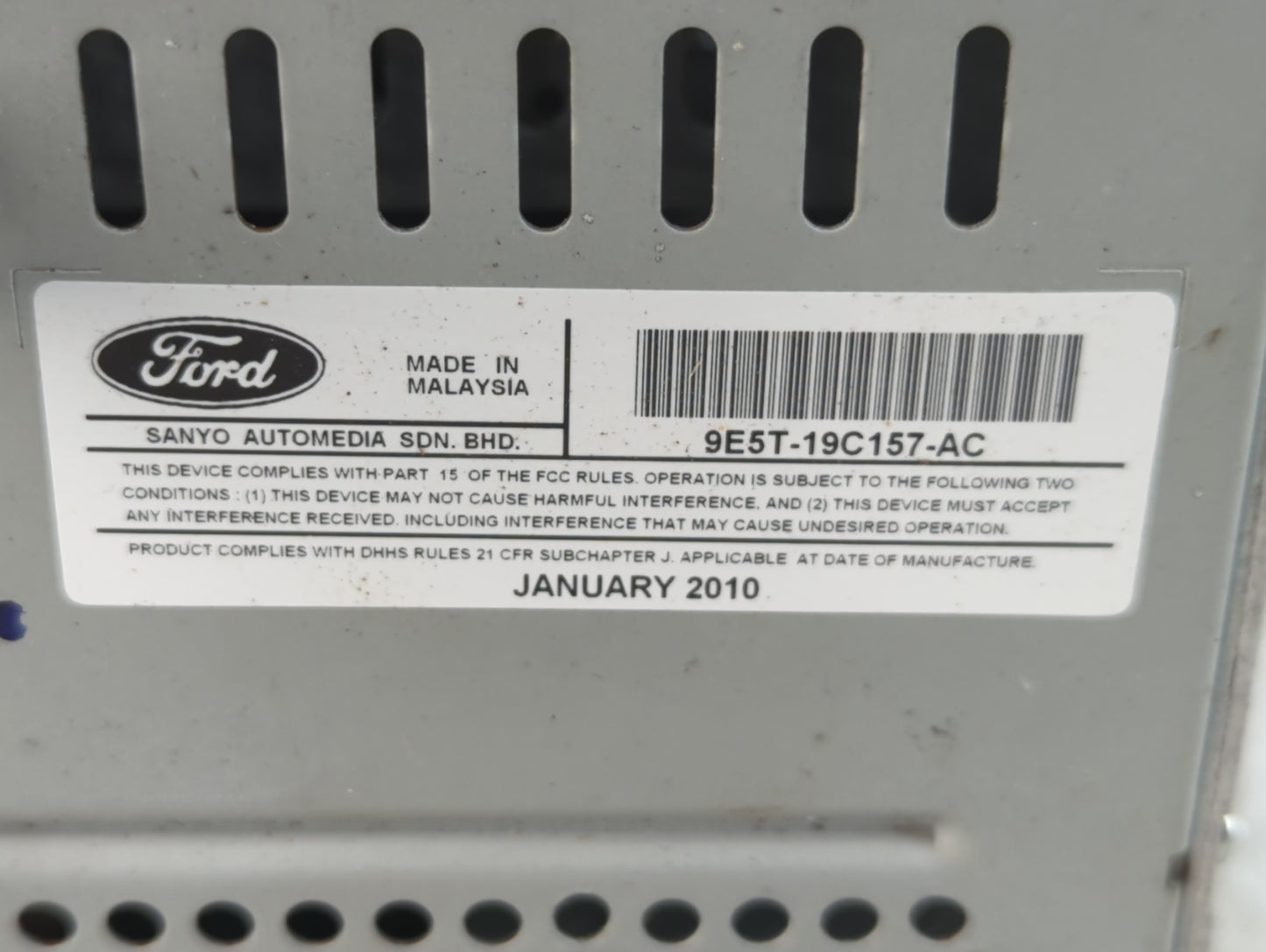 2010 Ford Fusion Radio AM FM Cd Player Receiver Replacement P/N:9E5T-19C157-AC Fits OEM Used Auto Parts - Oemusedautoparts1.