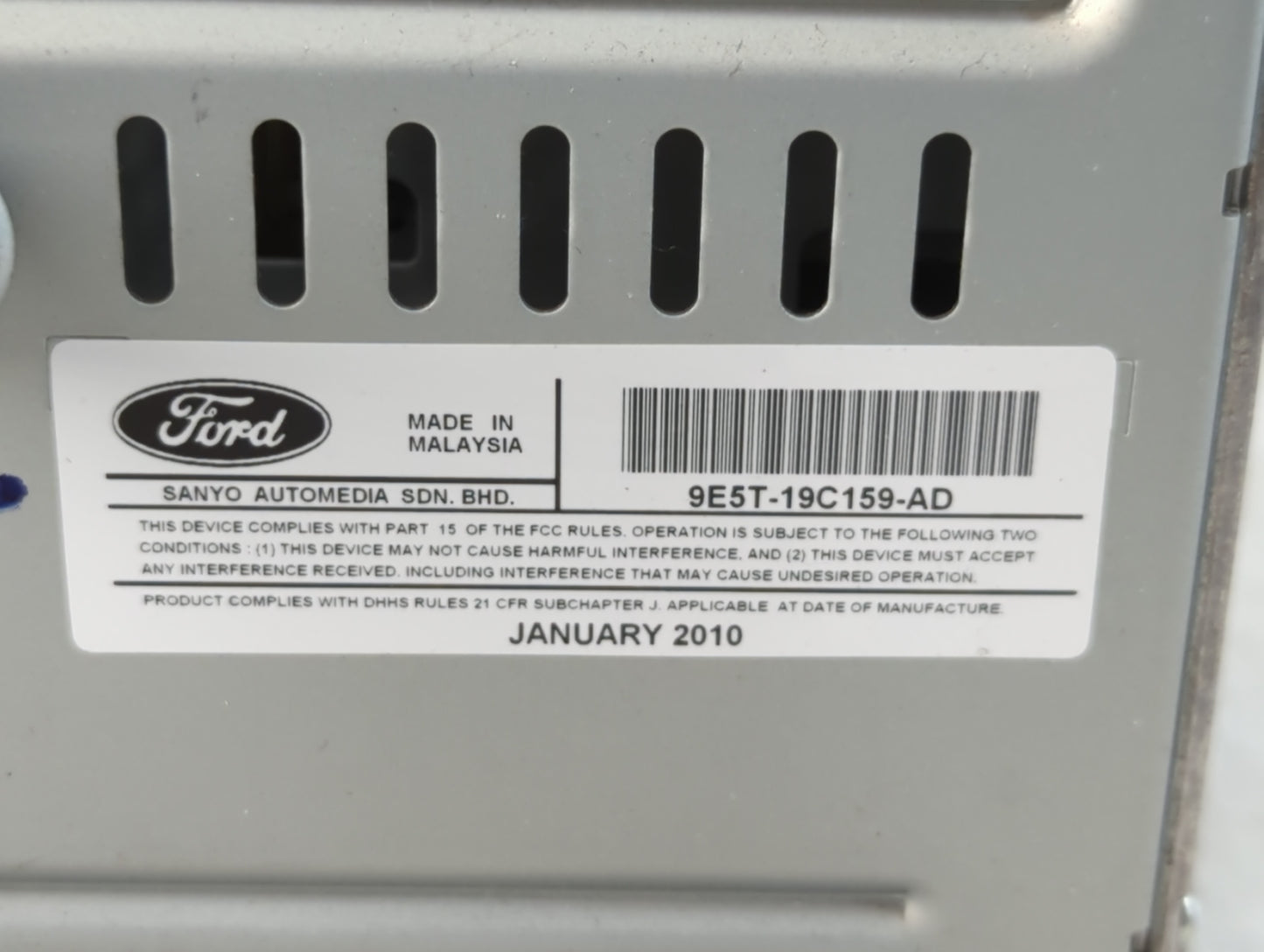 2010 Ford Fusion Radio AM FM Cd Player Receiver Replacement P/N:9E5T-19C159-AD Fits OEM Used Auto Parts - Oemusedautoparts1.