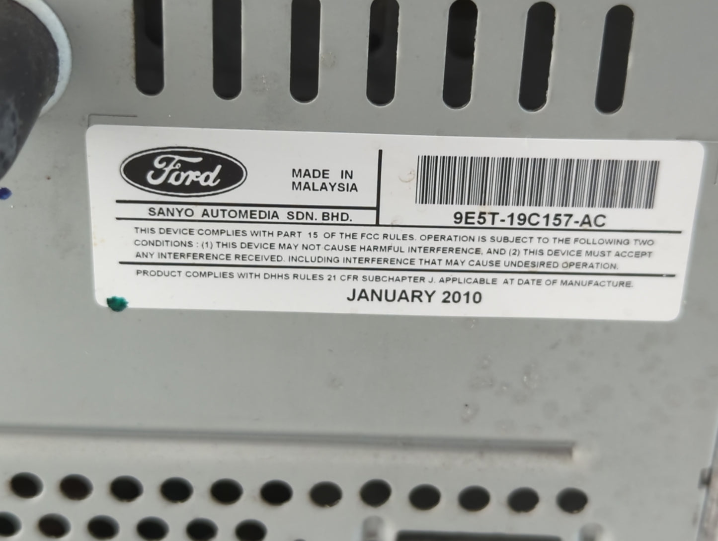 2010 Ford Fusion Radio AM FM Cd Player Receiver Replacement P/N:9E5T-19C157-AC Fits OEM Used Auto Parts - Oemusedautoparts1.