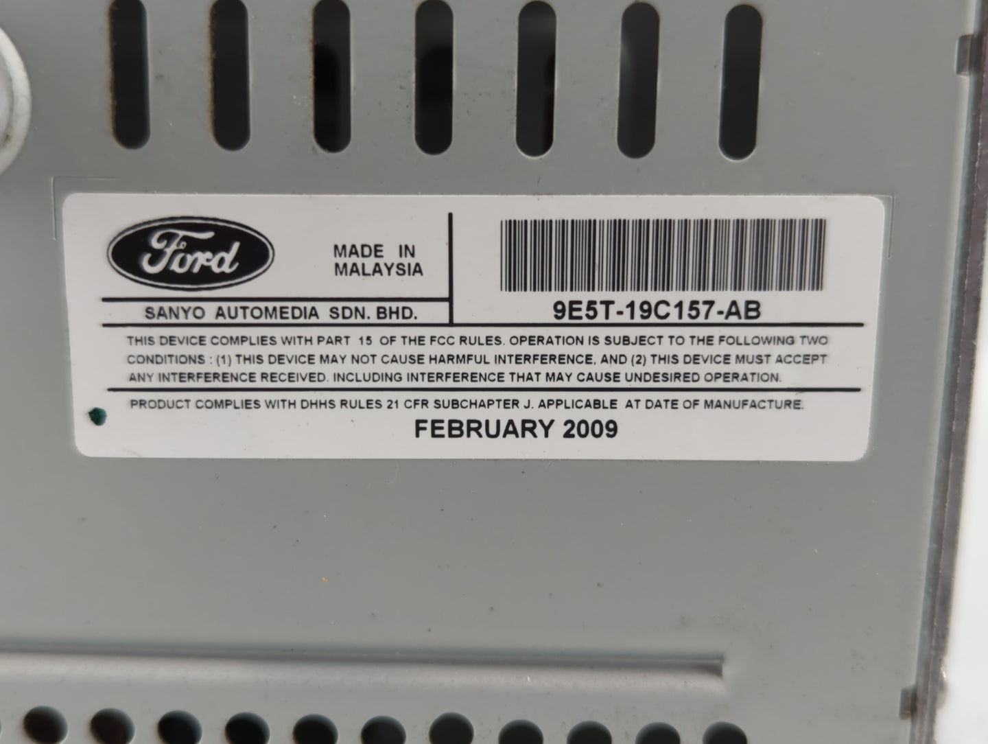 2010 Ford Fusion Radio AM FM Cd Player Receiver Replacement P/N:9E5T-19C157-AB Fits OEM Used Auto Parts - Oemusedautoparts1.