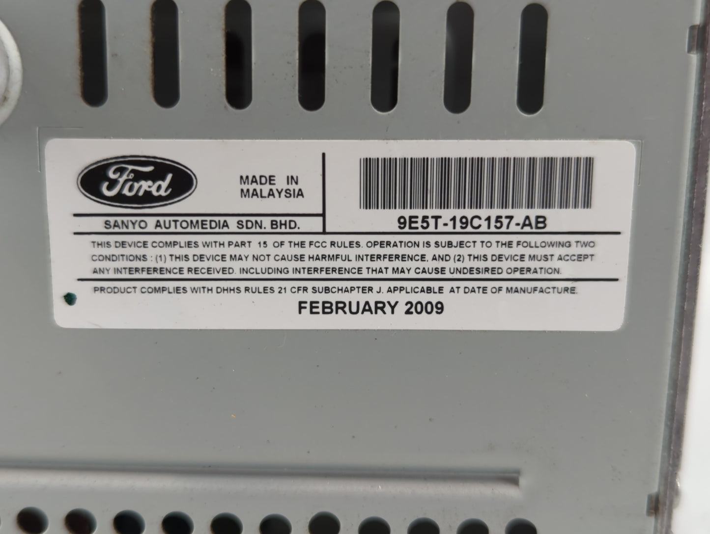 2010 Ford Fusion Radio AM FM Cd Player Receiver Replacement P/N:9E5T-19C157-AB Fits OEM Used Auto Parts - Oemusedautoparts1.
