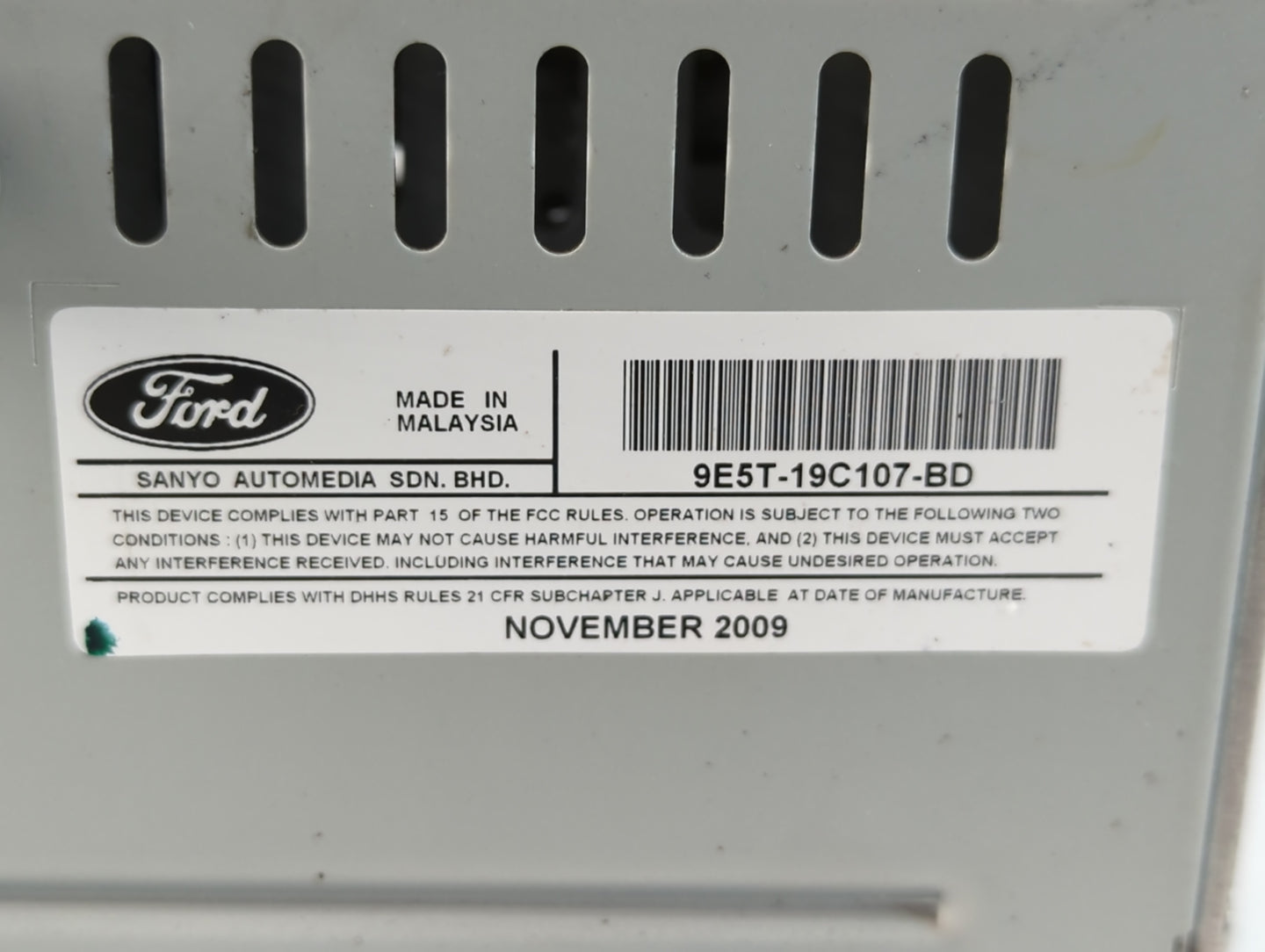 2010 Ford Fusion Radio AM FM Cd Player Receiver Replacement P/N:9E5T-19C107-BD Fits OEM Used Auto Parts - Oemusedautoparts1.