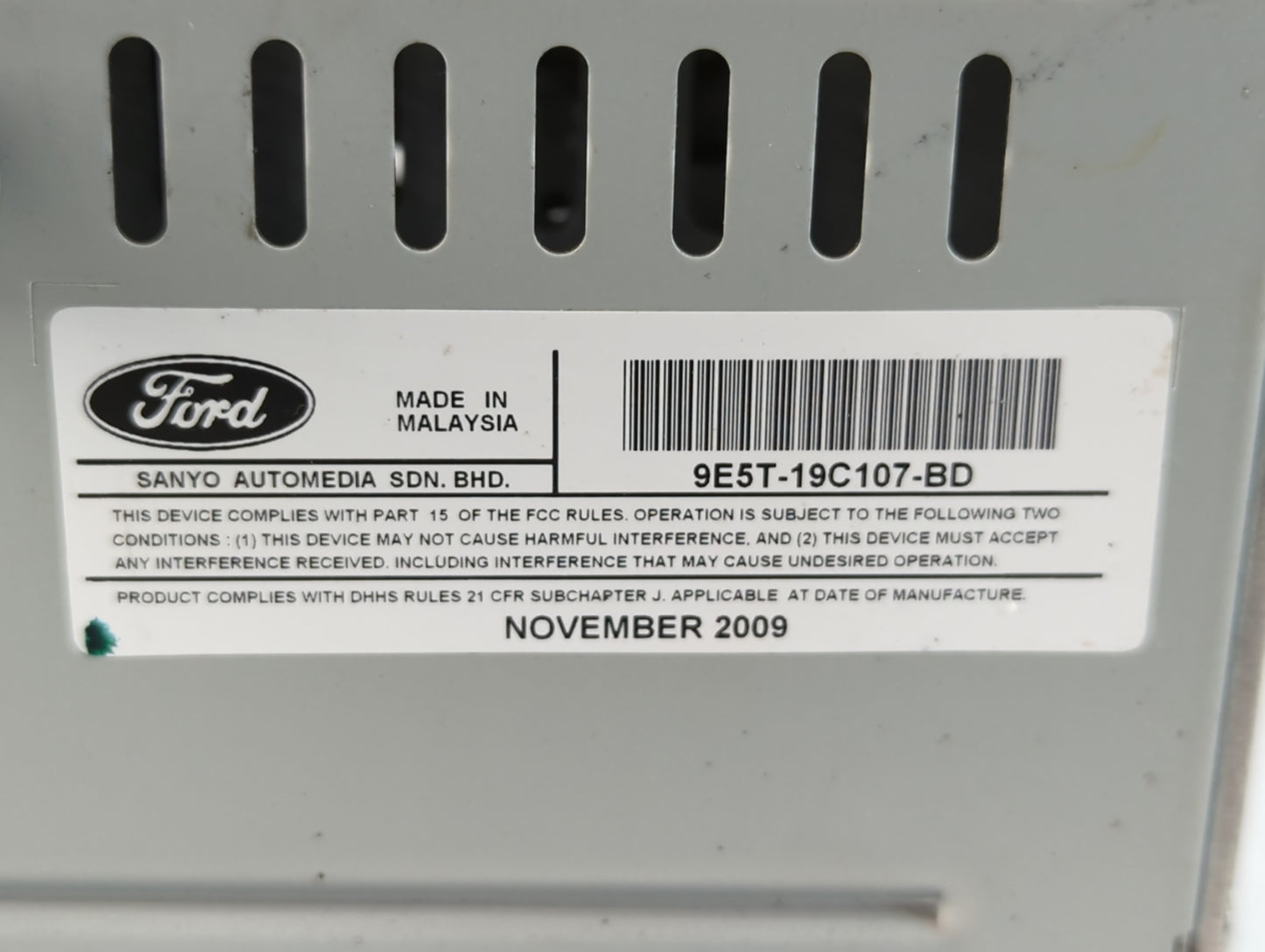 2010 Ford Fusion Radio AM FM Cd Player Receiver Replacement P/N:9E5T-19C107-BD Fits OEM Used Auto Parts - Oemusedautoparts1.