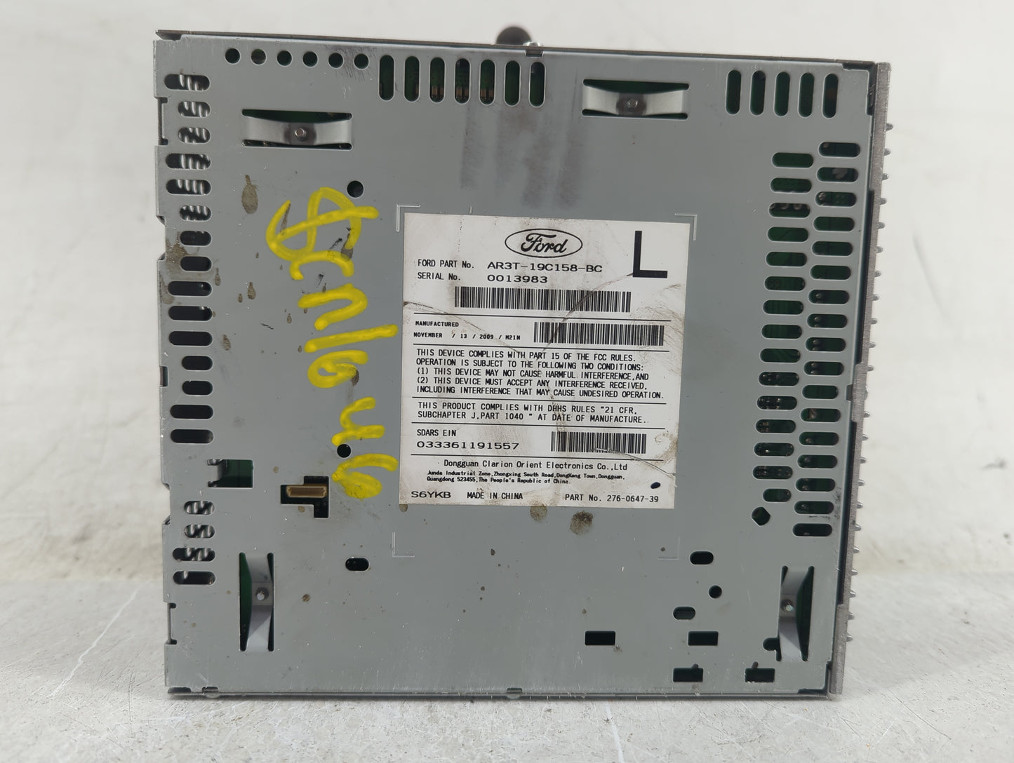 2010 Ford Mustang Radio AM FM Cd Player Receiver Replacement P/N:AR3T-19C158-BC Fits OEM Used Auto Parts - Oemusedautoparts1