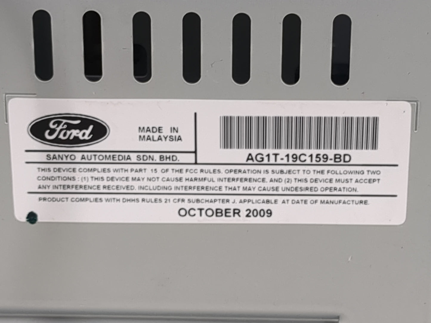 2010 Ford Taurus Radio AM FM Cd Player Receiver Replacement P/N:AG1T-19C159-BD Fits OEM Used Auto Parts - Oemusedautoparts1.