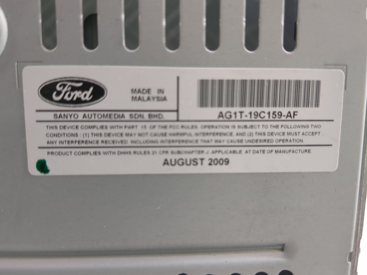 2010 Ford Taurus Radio AM FM Cd Player Receiver Replacement P/N:AG1T-19C159-AF Fits OEM Used Auto Parts - Oemusedautoparts1.