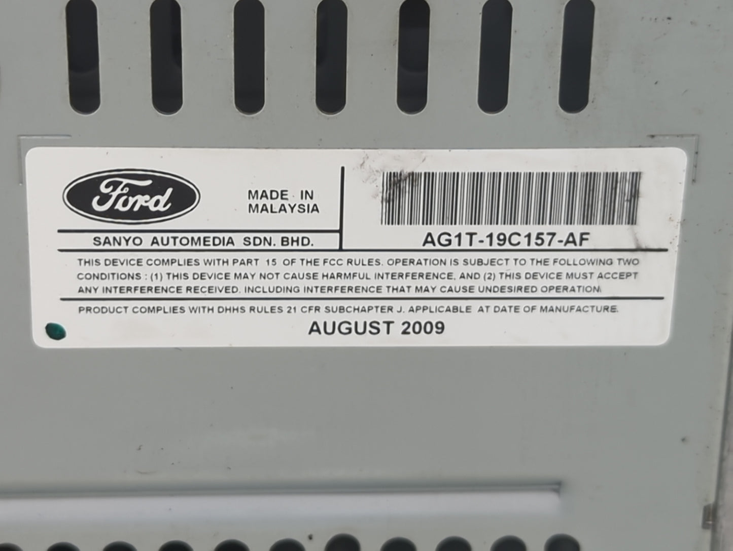 2010 Ford Taurus Radio AM FM Cd Player Receiver Replacement P/N:AG1T-19C157-AF Fits OEM Used Auto Parts - Oemusedautoparts1.