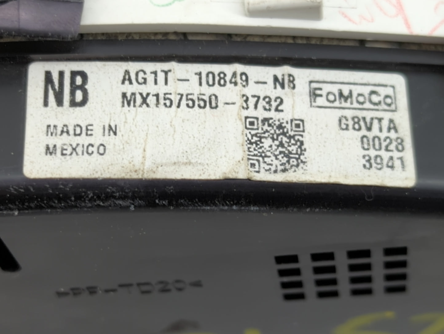 2010 Ford Taurus Instrument Cluster Speedometer Gauges P/N:AG1T-10849-NB MX157550-3732, AG1T-10B885-AA Miles: Fits OEM Used 