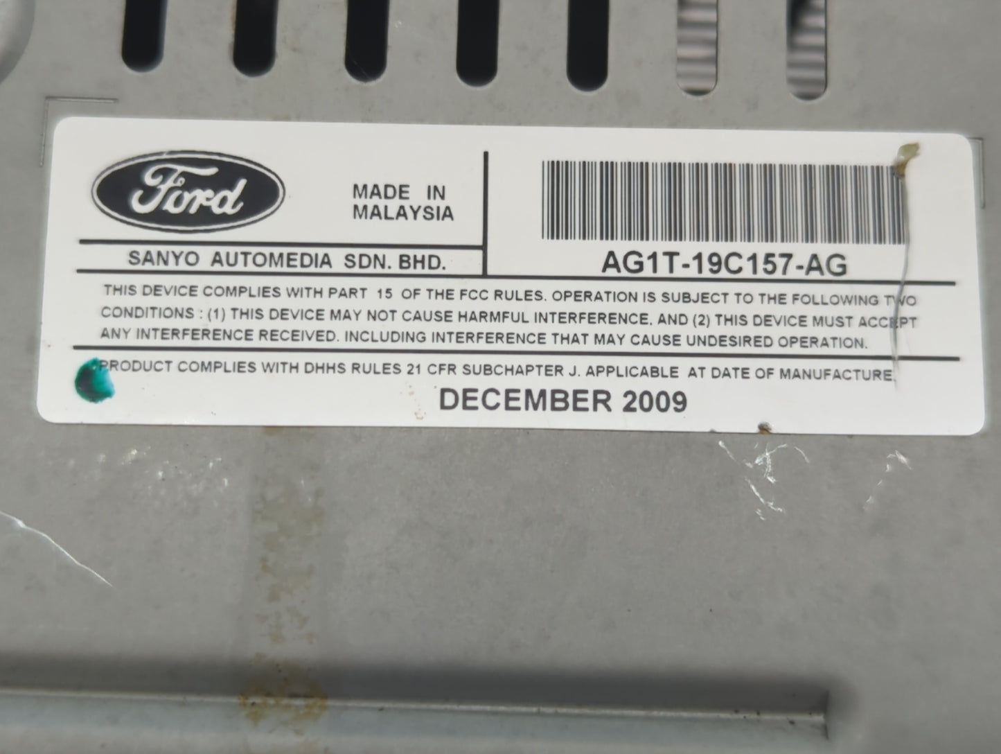 2010 Ford Taurus Radio AM FM Cd Player Receiver Replacement P/N:AG1T-19C157-AG Fits OEM Used Auto Parts - Oemusedautoparts1.
