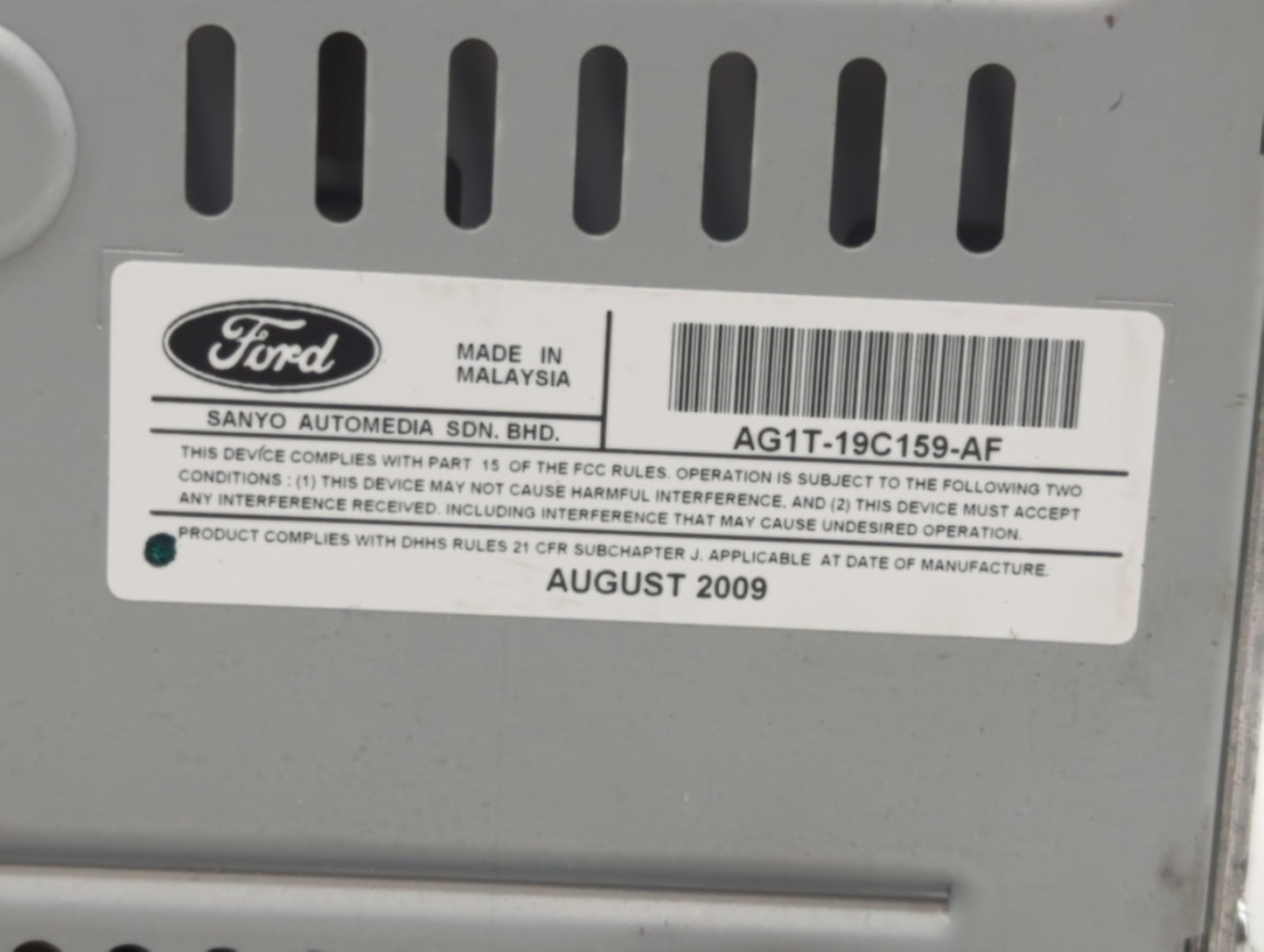 2010 Ford Taurus Radio AM FM Cd Player Receiver Replacement P/N:AG1T-19C157-AF AG1T-19C157-AG Fits OEM Used Auto Parts - Oem