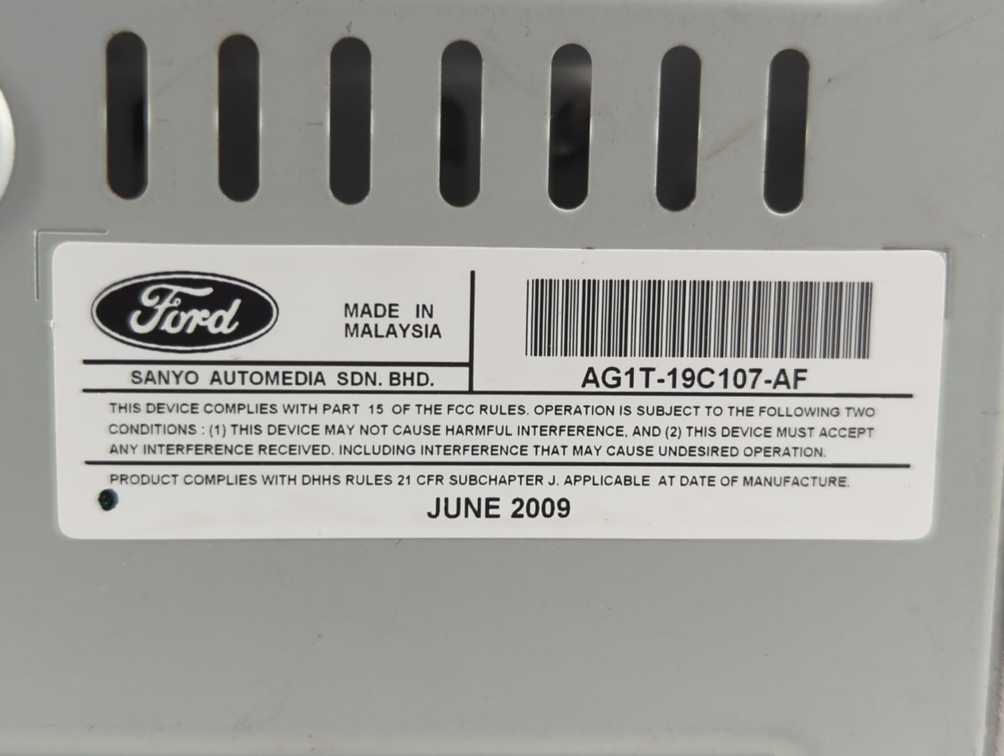 2010 Ford Taurus Radio AM FM Cd Player Receiver Replacement P/N:AG1T-19C107-AF Fits OEM Used Auto Parts - Oemusedautoparts1.