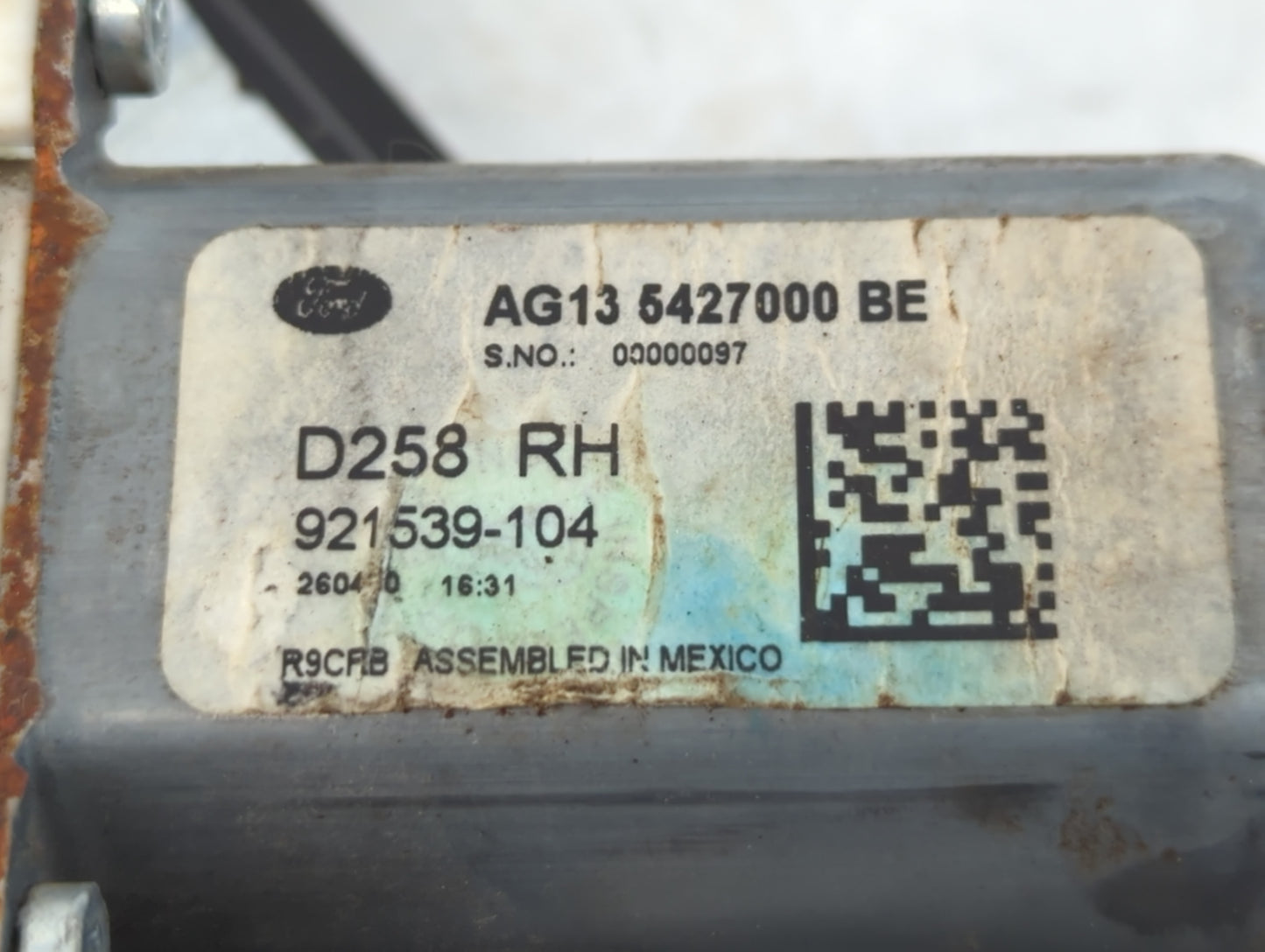 2010-2019 Ford Taurus Used Window Regulator Right Passenger Rear - Oemusedautoparts1.com