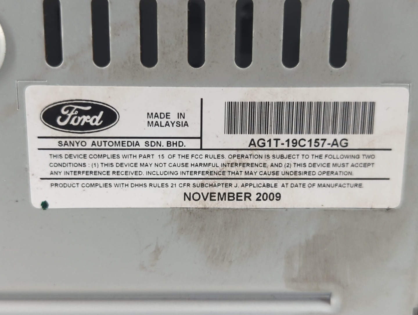 2010 Ford Taurus Radio AM FM Cd Player Receiver Replacement P/N:AG1T-19C157-AG Fits OEM Used Auto Parts - Oemusedautoparts1.