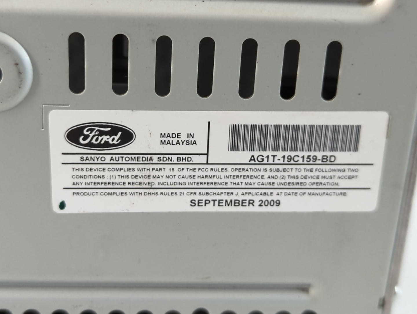 2010 Ford Taurus Radio AM FM Cd Player Receiver Replacement P/N:AG1T-19C159-BD Fits OEM Used Auto Parts - Oemusedautoparts1.