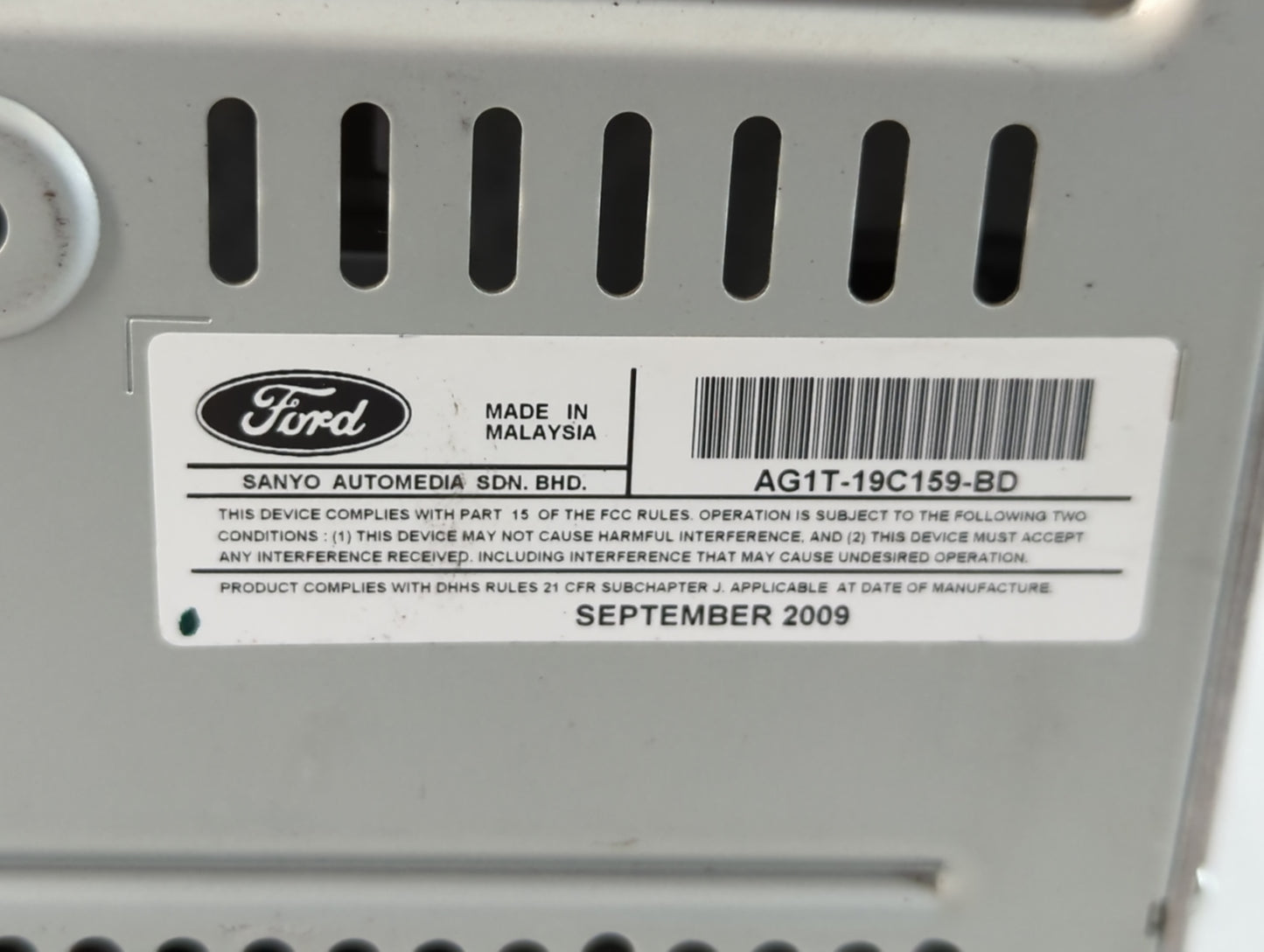 2010 Ford Taurus Radio AM FM Cd Player Receiver Replacement P/N:AG1T-19C159-BD Fits OEM Used Auto Parts - Oemusedautoparts1.