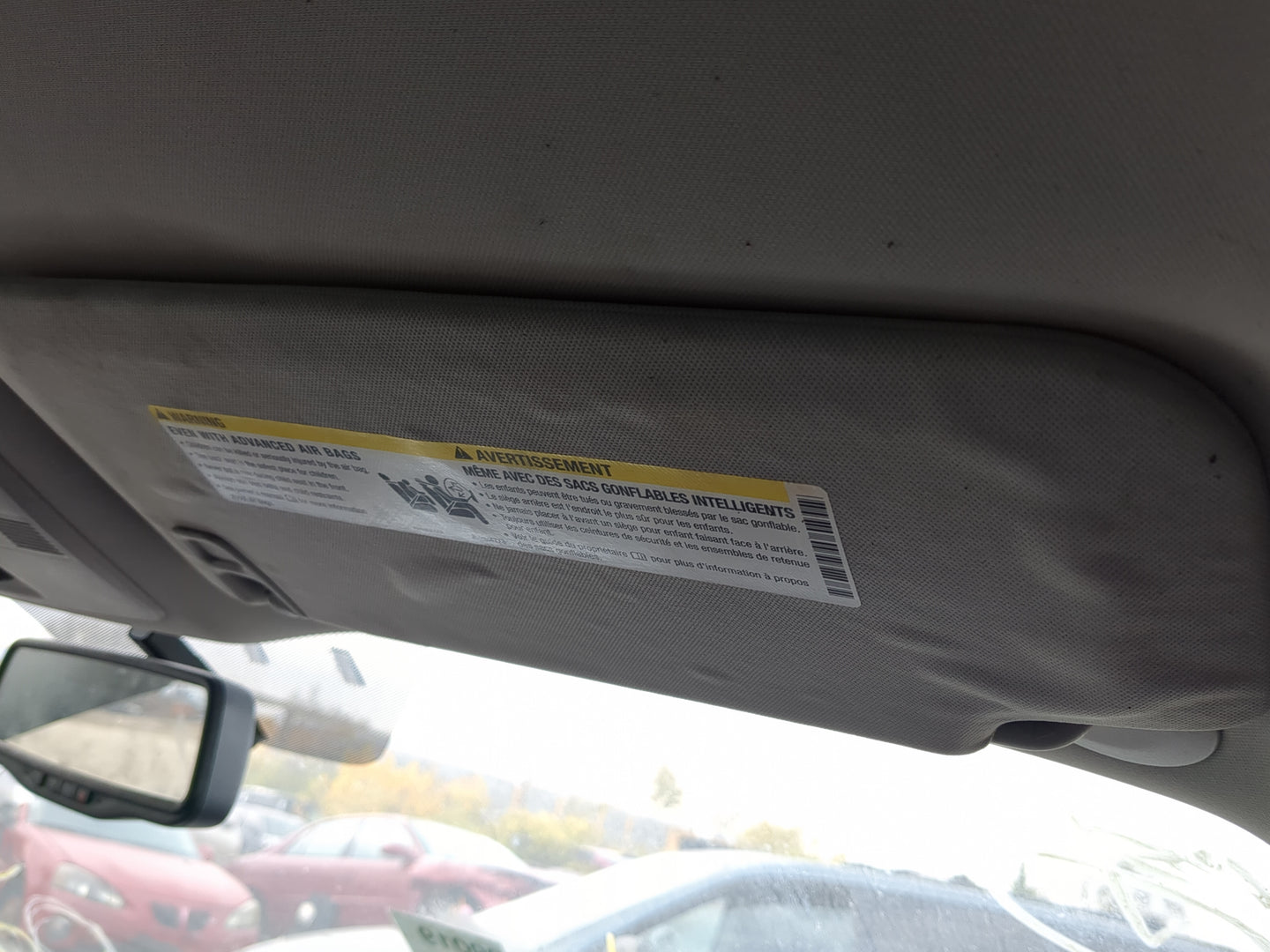 2007-2017 Gmc Acadia Sun Visor Shade Replacement Passenger Right Mirror Fits OEM Used Auto Parts - Oemusedautoparts1.com