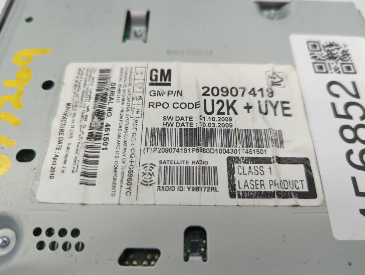 2010-2010 Gmc Terrain Am Fm Cd Player Radio Receiver 456852 - Oemusedautoparts1.com