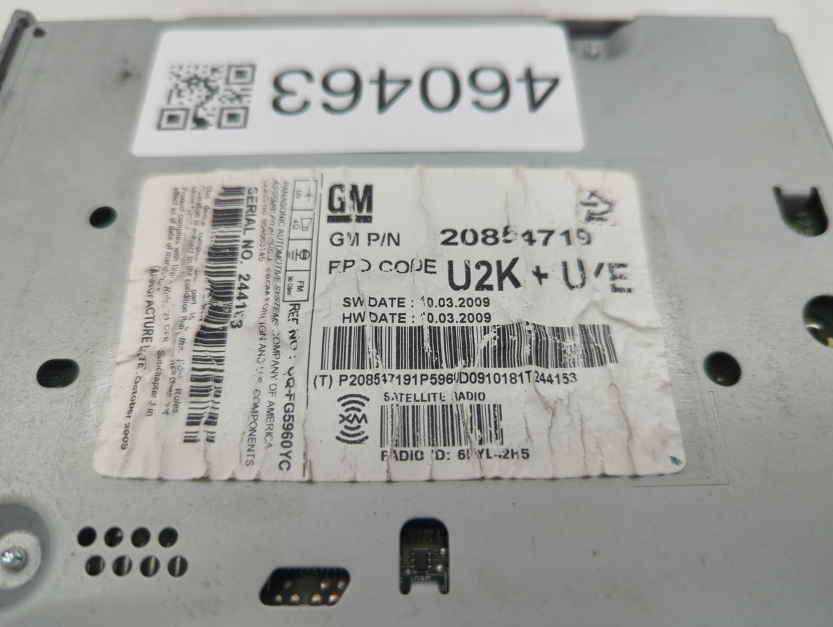 2010 Gmc Terrain Radio AM FM Cd Player Receiver Replacement P/N:20854719 20907419, 20843235 Fits Fits 2011 OEM Used Auto Par
