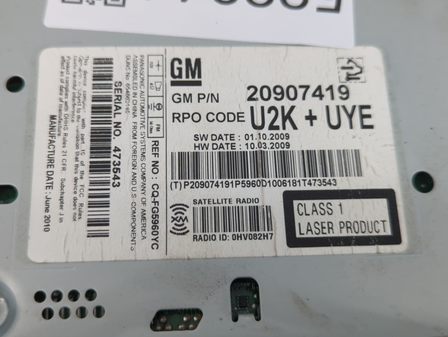 2010-2010 Gmc Terrain Am Fm Cd Player Radio Receiver - Oemusedautoparts1.com