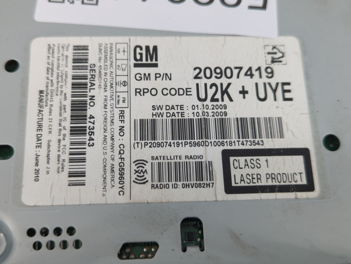 2010-2010 Gmc Terrain Am Fm Cd Player Radio Receiver 522844 - Oemusedautoparts1.com