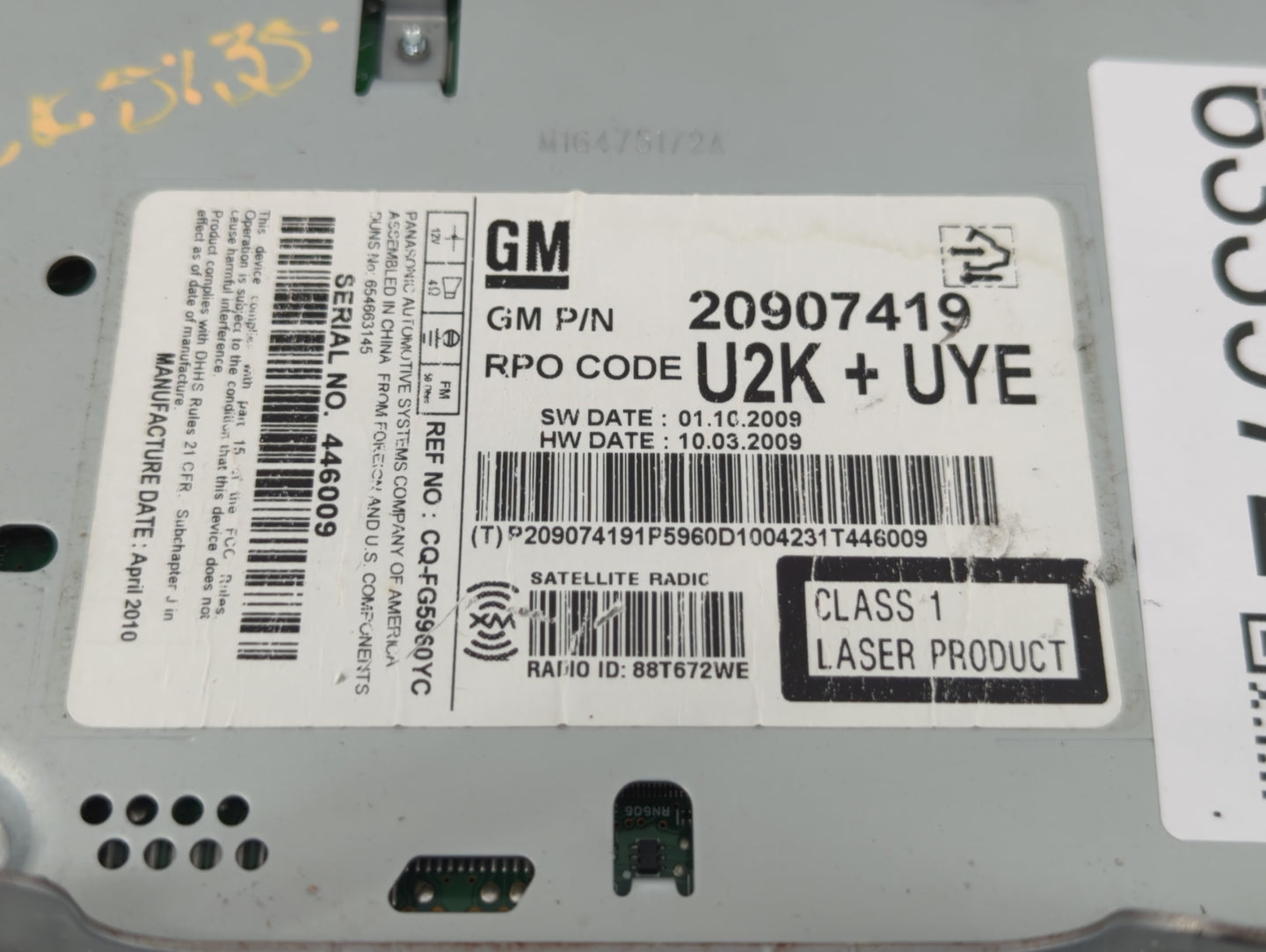2010-2010 Gmc Terrain Am Fm Cd Player Radio Receiver - Oemusedautoparts1.com