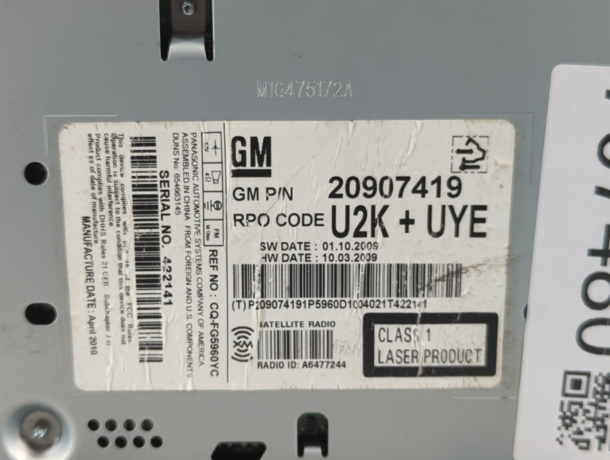 2010-2010 Gmc Terrain Am Fm Cd Player Radio Receiver 707480 - Oemusedautoparts1.com