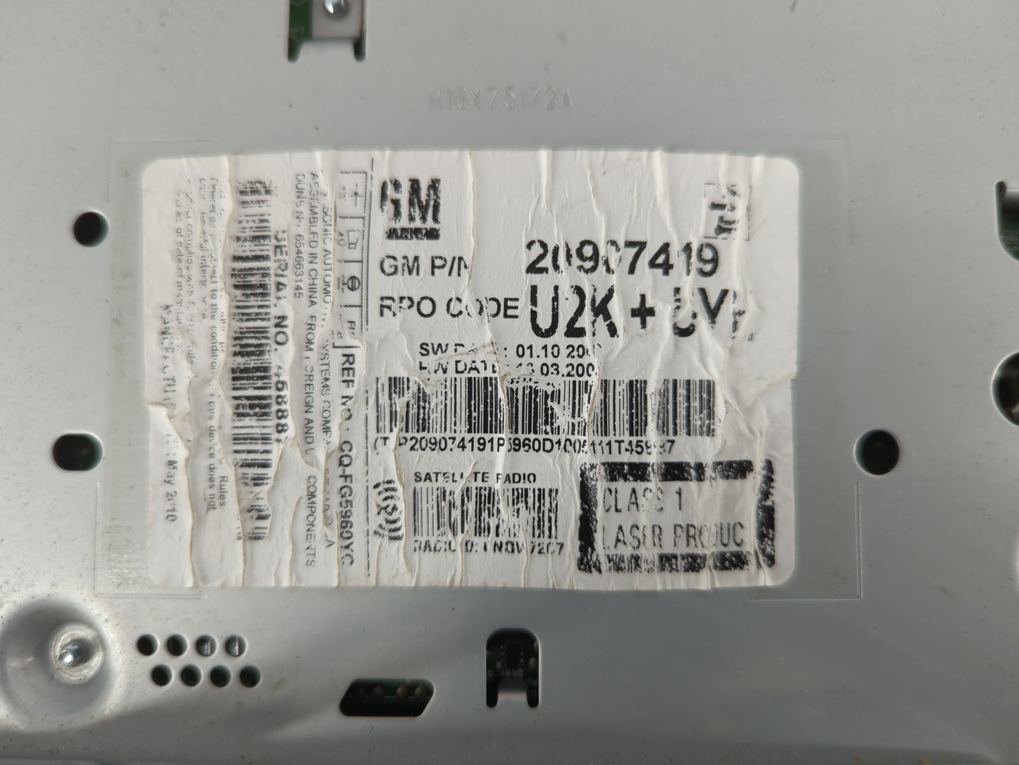 2010 Gmc Terrain Radio AM FM Cd Player Receiver Replacement P/N:20907419 Fits Fits 2011 OEM Used Auto Parts - Oemusedautopar