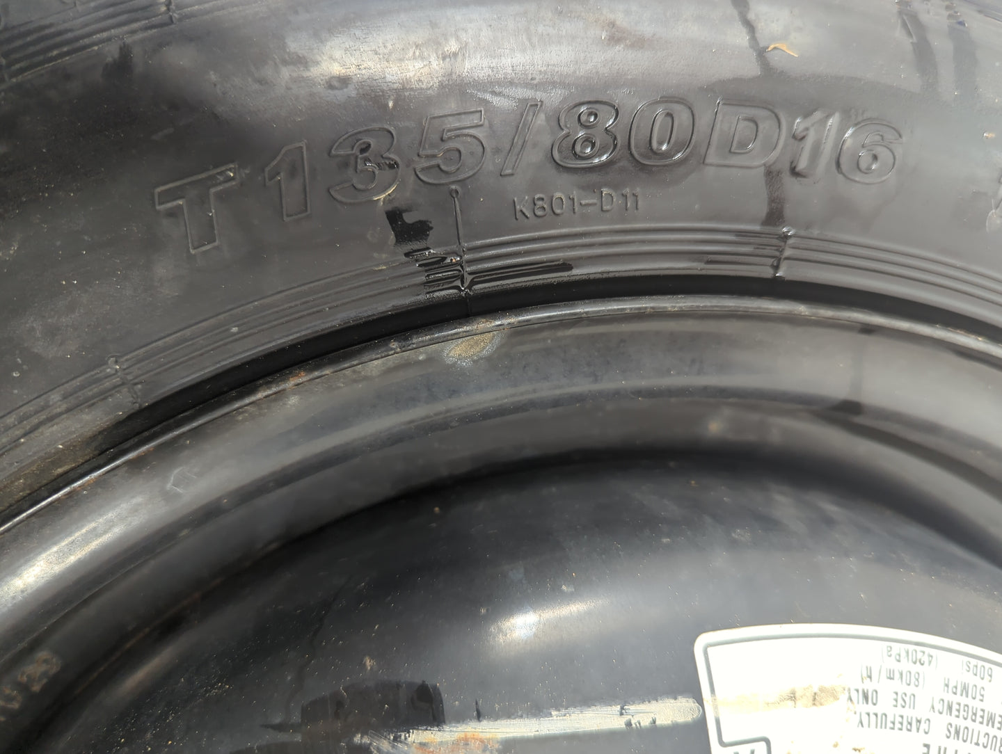 2008-2012 Honda Accord Spare Donut Tire Wheel Rim Oem 1280429 - Oemusedautoparts1.com
