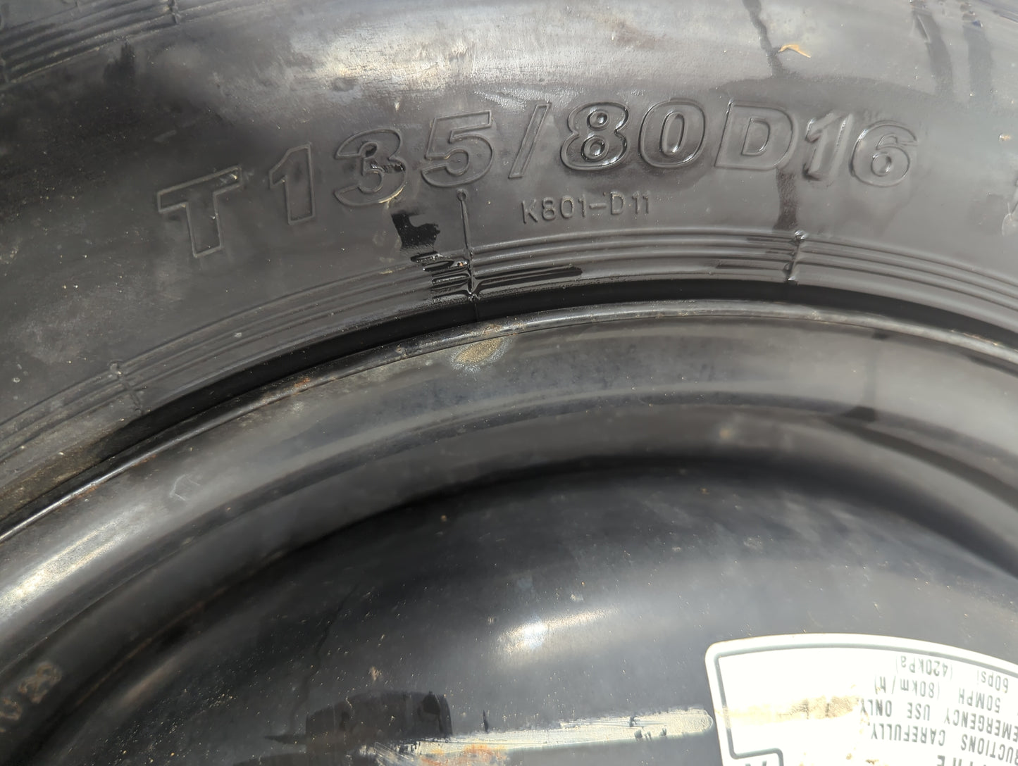 2008-2012 Honda Accord Spare Donut Tire Wheel Rim Oem 1280429 - Oemusedautoparts1.com