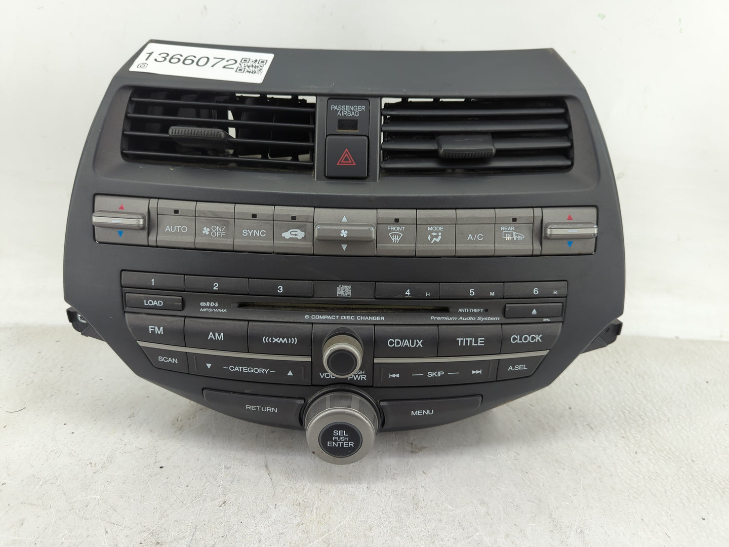 2010-2012 Honda Accord Radio AM FM Cd Player Receiver Replacement P/N:39100-TE0-L621-M1 Fits Fits 2010 2011 2012 OEM Used Au