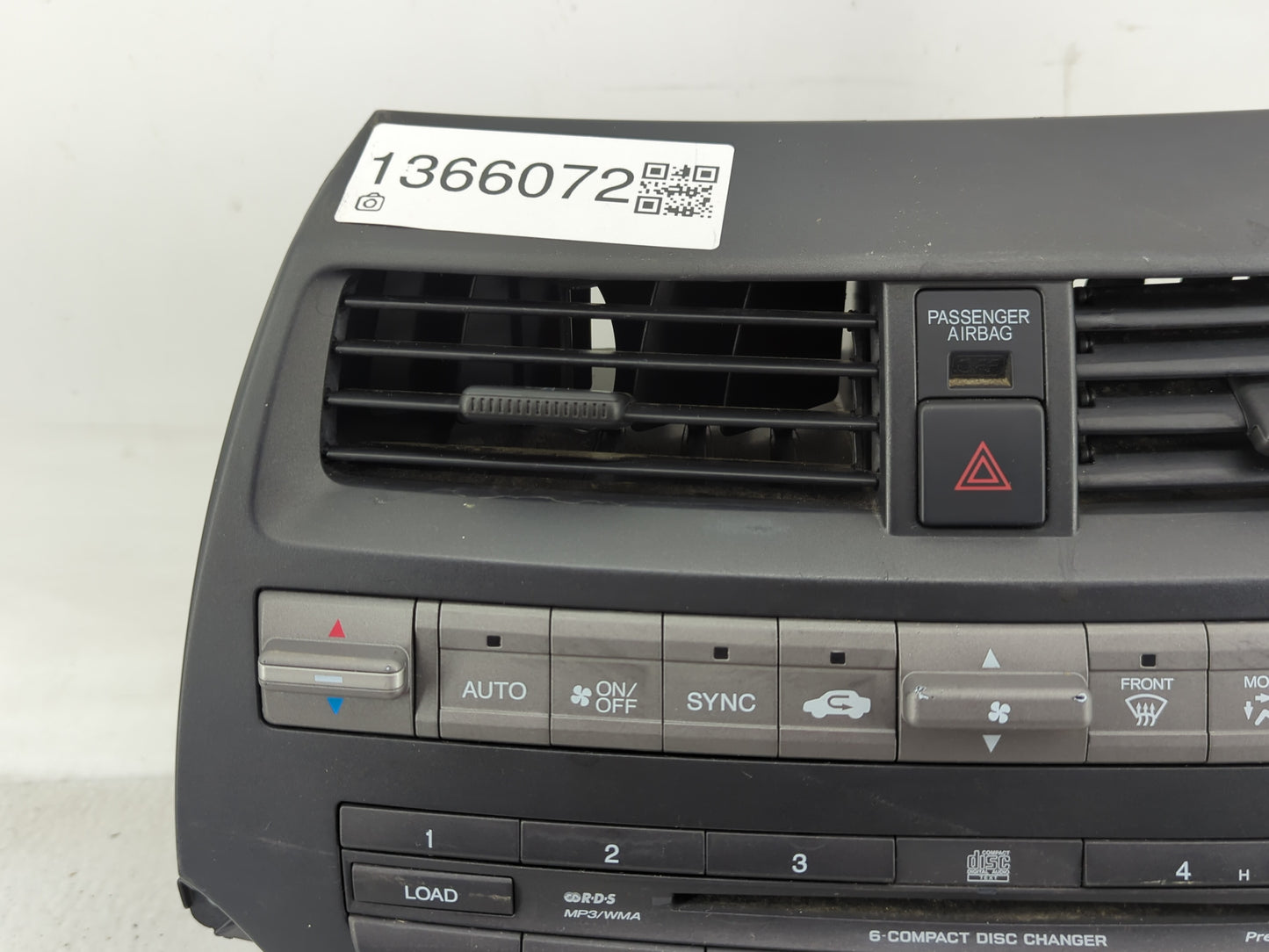 2010-2012 Honda Accord Radio AM FM Cd Player Receiver Replacement P/N:39100-TE0-L621-M1 Fits Fits 2010 2011 2012 OEM Used Au