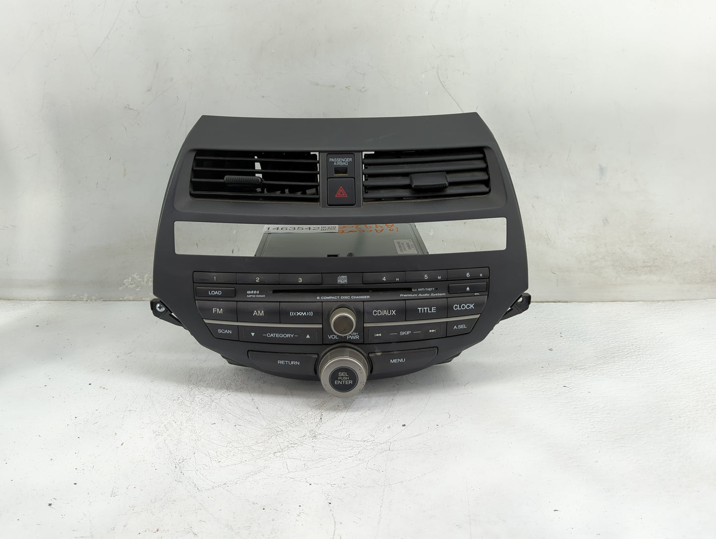 2010 Honda Accord Radio AM FM Cd Player Receiver Replacement P/N:DEX-6687 Fits OEM Used Auto Parts - Oemusedautoparts1.com