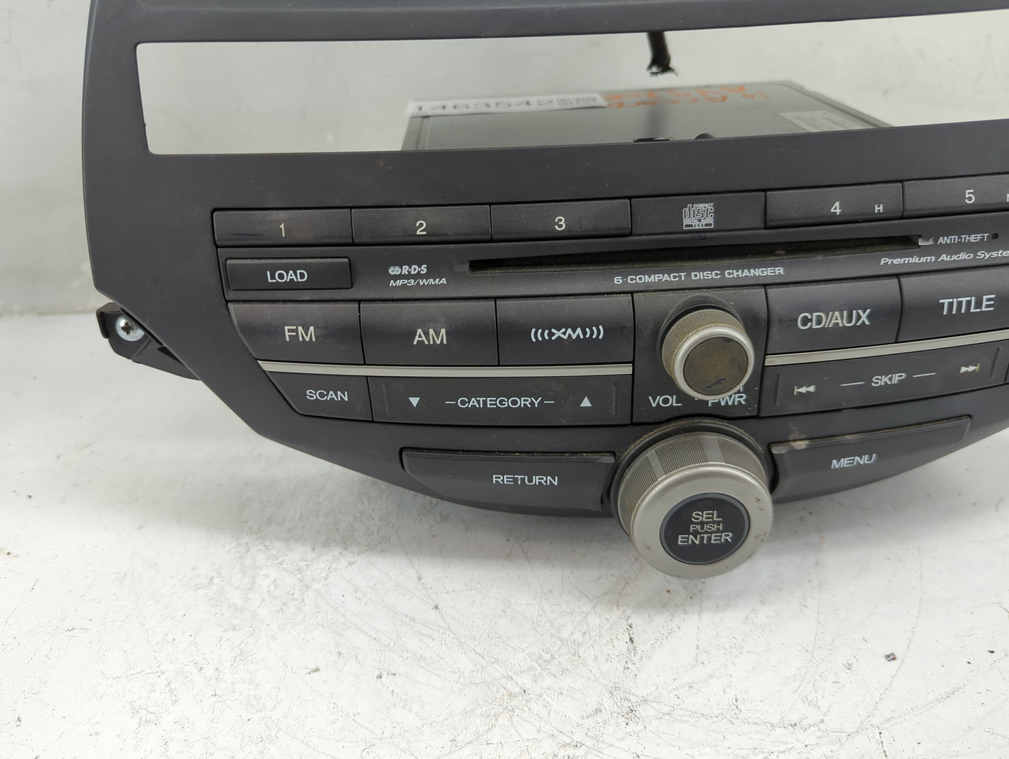 2010 Honda Accord Radio AM FM Cd Player Receiver Replacement P/N:DEX-6687 Fits OEM Used Auto Parts - Oemusedautoparts1.com