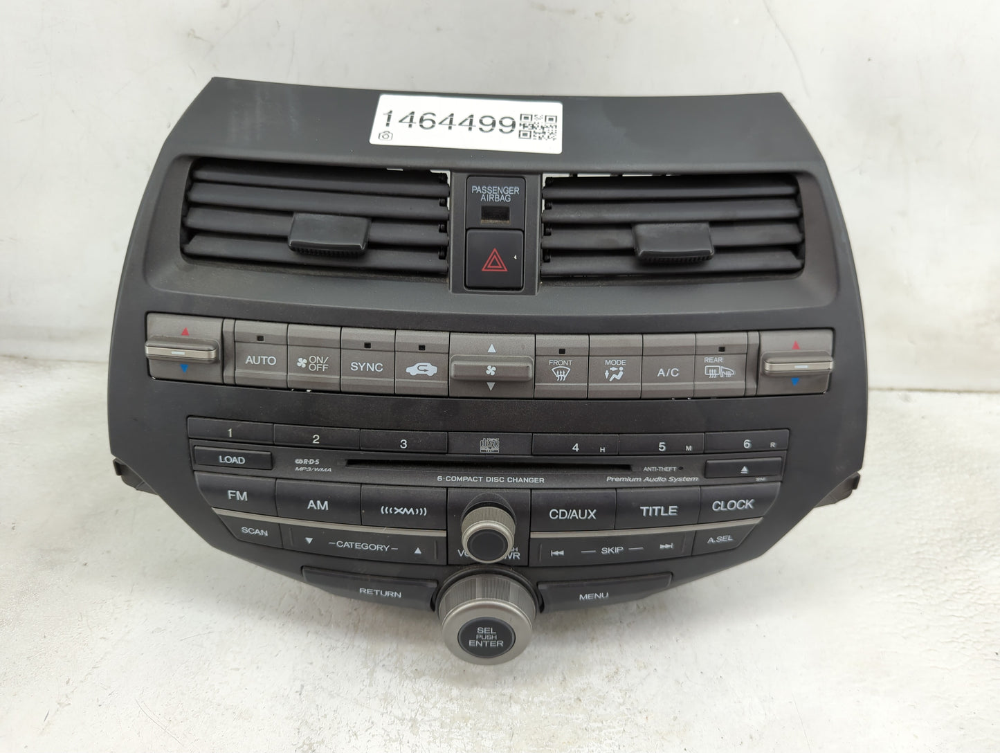 2010-2012 Honda Accord Radio AM FM Cd Player Receiver Replacement P/N:77260TA6A300 Fits Fits 2010 2011 2012 OEM Used Auto Pa