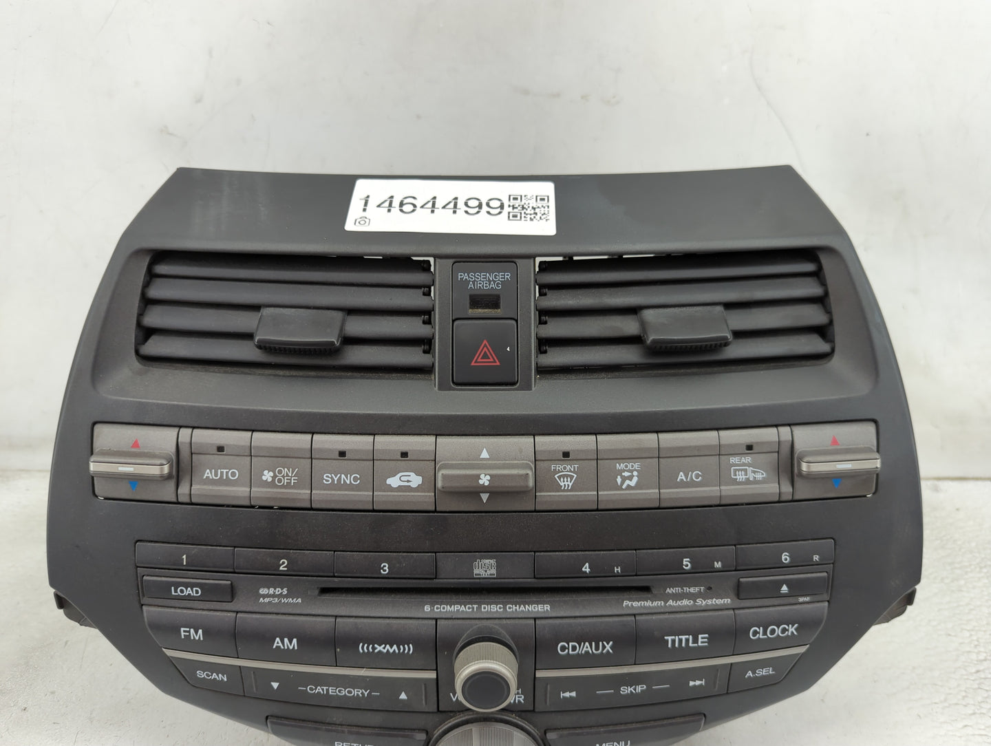 2010-2012 Honda Accord Radio AM FM Cd Player Receiver Replacement P/N:77260TA6A300 Fits Fits 2010 2011 2012 OEM Used Auto Pa