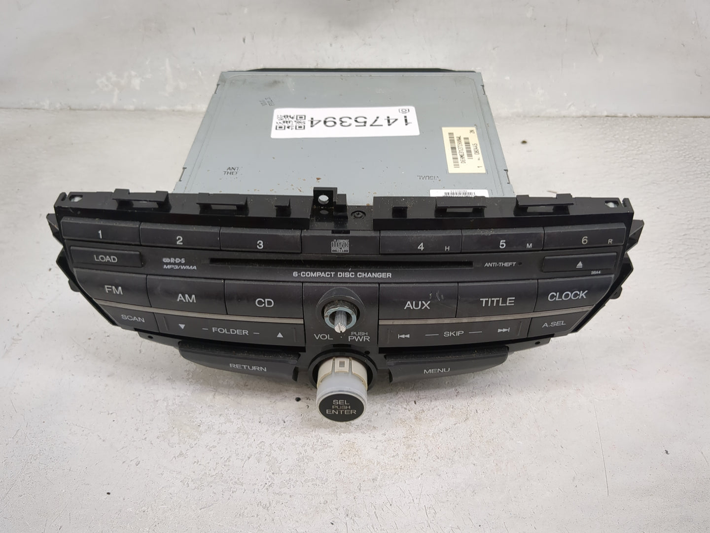 2008 Honda Accord Radio AM FM Cd Player Receiver Replacement P/N:39101-TE0-A311-M1 DEH-G3147ZHS1 Fits OEM Used Auto Parts - 