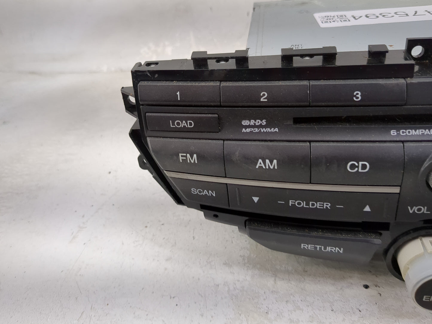 2008 Honda Accord Radio AM FM Cd Player Receiver Replacement P/N:39101-TE0-A311-M1 DEH-G3147ZHS1 Fits OEM Used Auto Parts - 