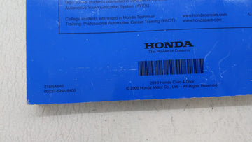 2010 Honda Civic Owners Manual Book Guide OEM Used Auto Parts