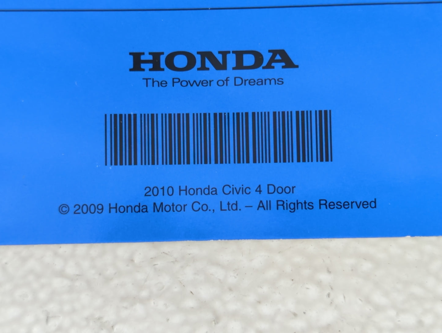 2010 Honda Civic Owners Manual Book Guide OEM Used Auto Parts - Oemusedautoparts1.com